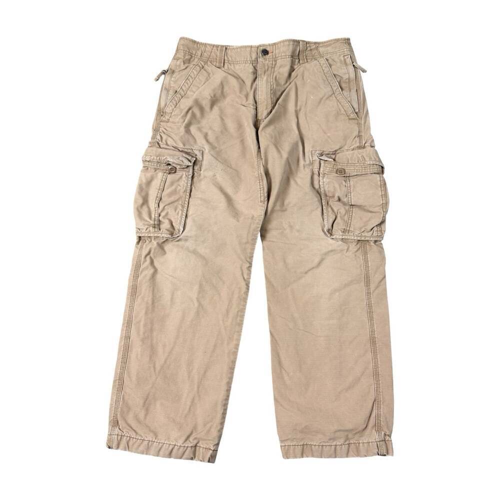 LL Bean Flannel Lined Cargo Pants Natural Fit Size 34/29